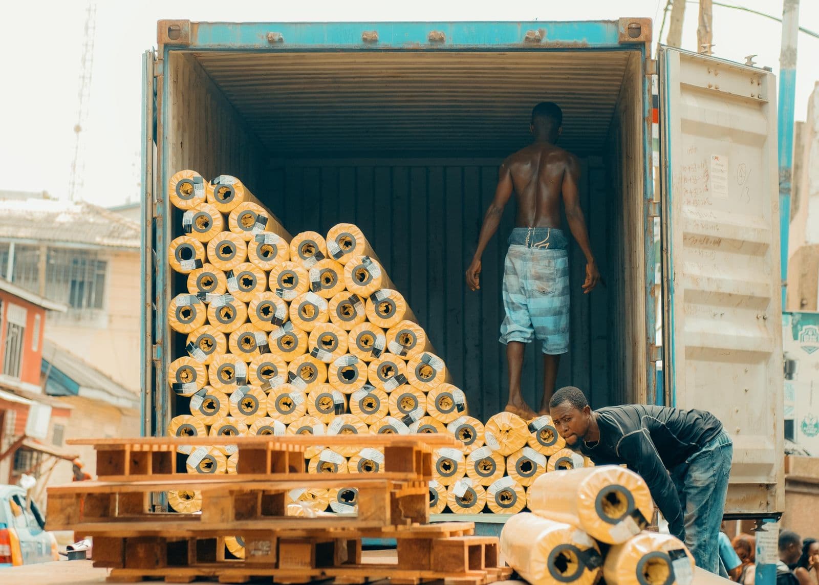 Distribution business loading goods for delivery at a growing SME