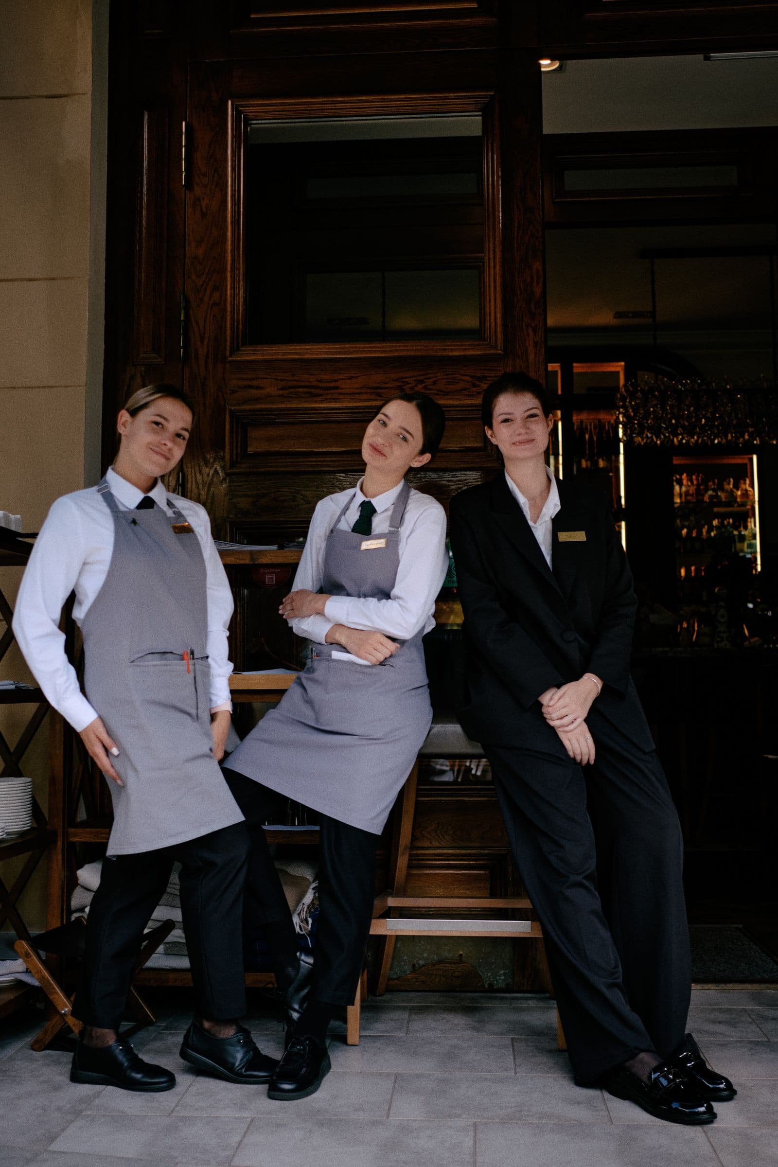 Front of house team at the start of a shift