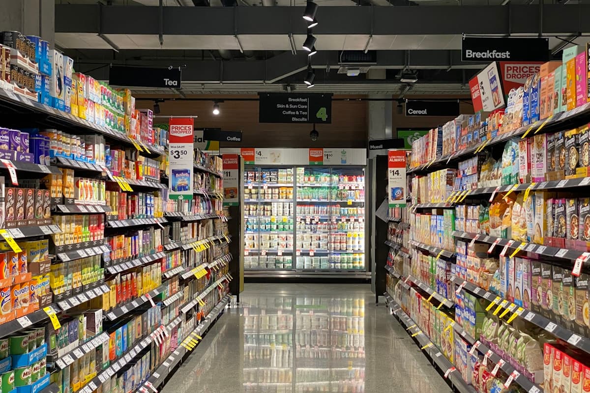 Retail store interior with stocked shelves in Nigeria